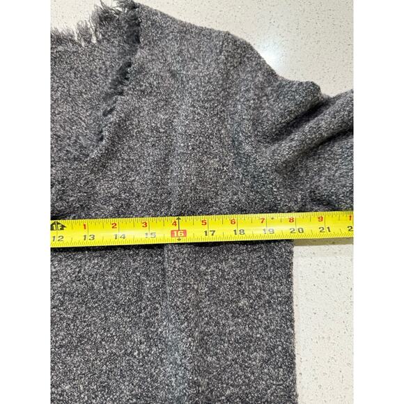 J Jill Cardigan Womens Open Front Bohemian Merino Wool Nubby Gray Fringed M - Picture 5 of 8